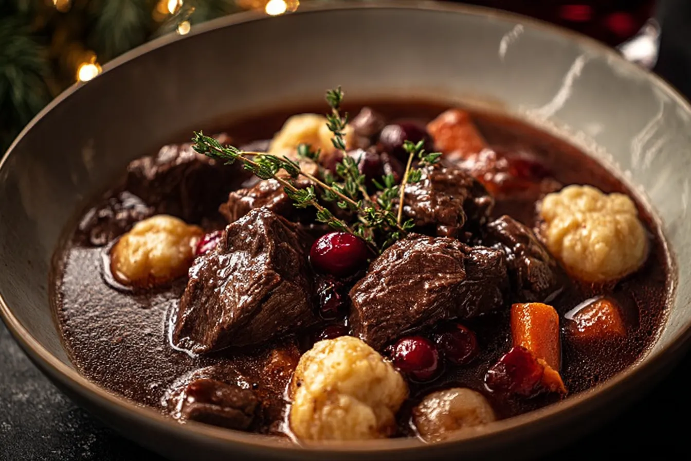 French-Style Beef Stew with Red Wine and Vegetables
