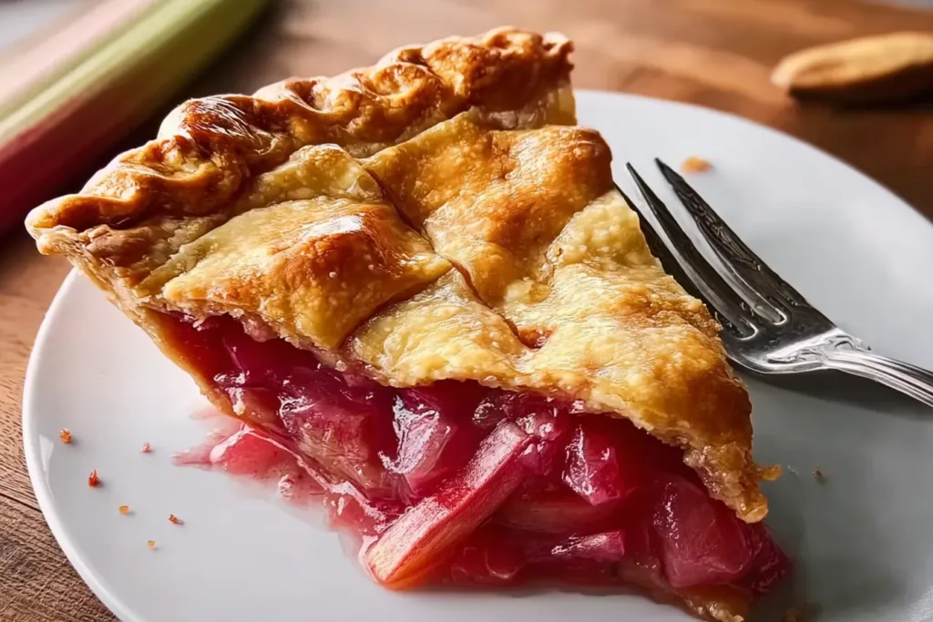 Fresh Rhubarb Pie Fresh Out of the Oven