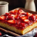 Irresistible Fresh Strawberry Sheet Cake Slice