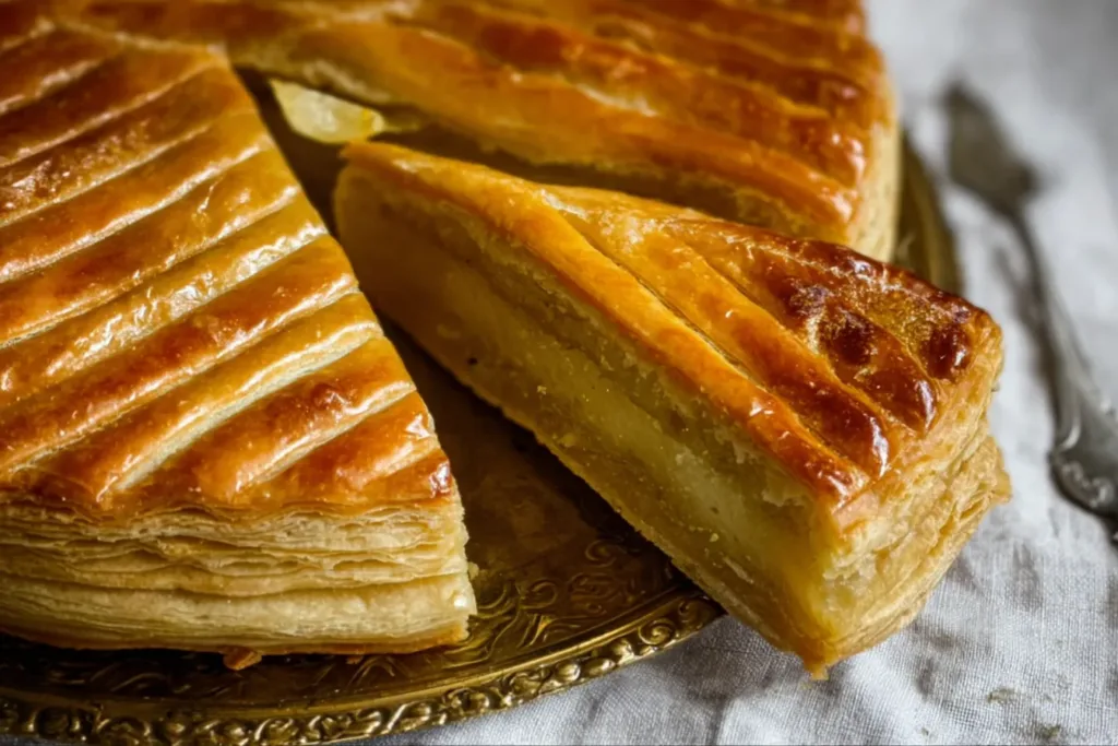 Galette des Rois (French King Cake) Slices on a Plate