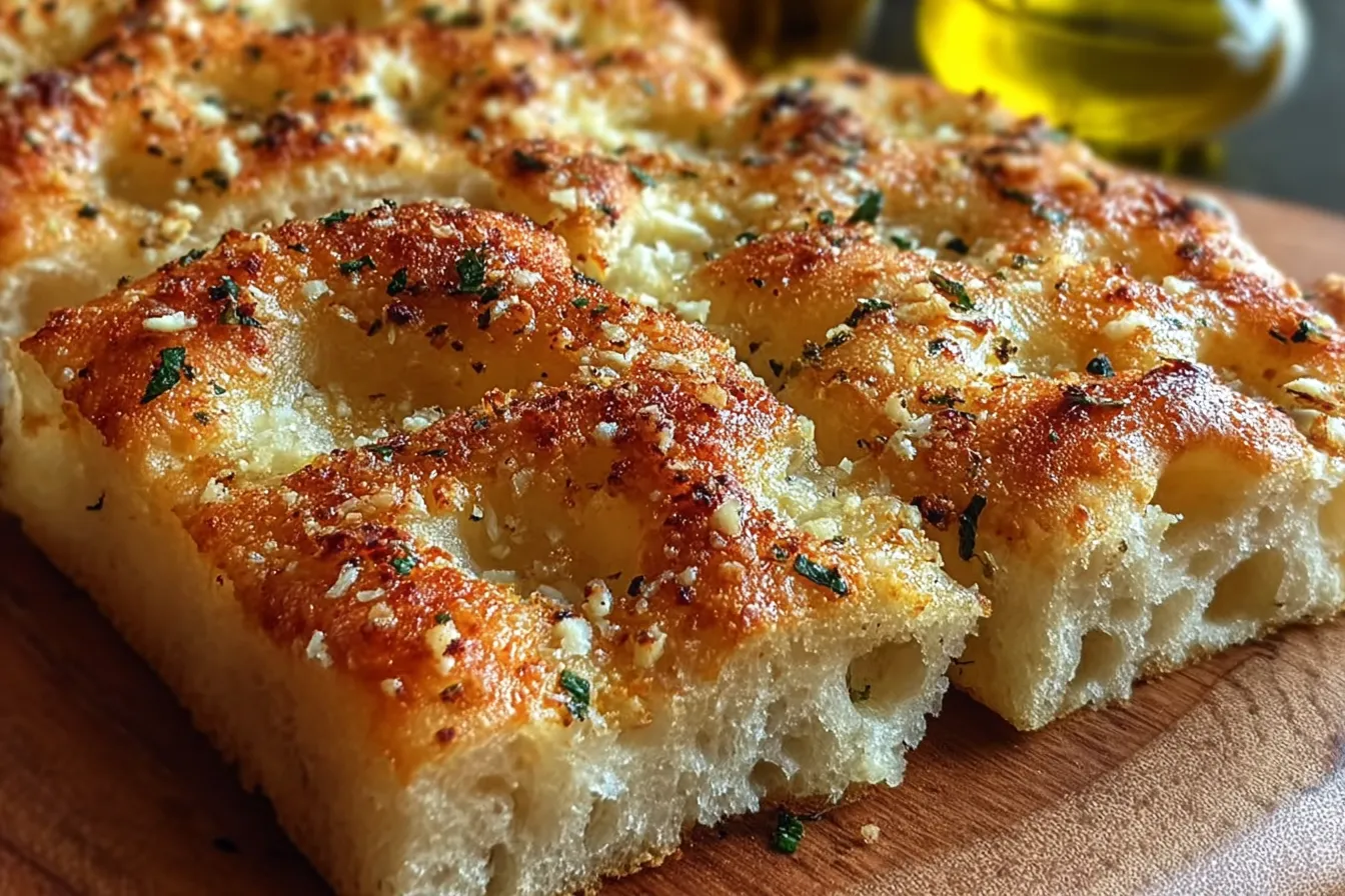 Garlic Parmesan Focaccia Bread – A Savory Homemade Favorite 