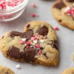 Heart Shaped Chocolate Chip Cookies Fresh Out of the Oven