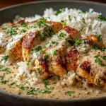 High Protein Creamy Cajun Chicken and Rice Dish