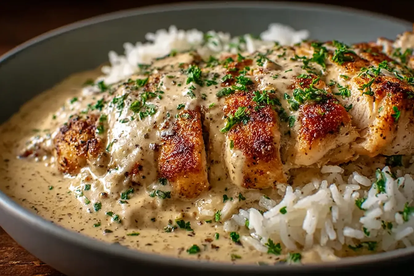 High Protein Creamy Cajun Chicken and Rice