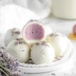 Honey Lavender White Chocolate Truffles on a Plate