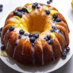 Lemon Blueberry Bundt Cake with Fresh Berries on Top