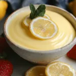 Lemon Custard Dessert in a Decorative Dish