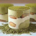Matcha Tiramisu Dessert on a Plate