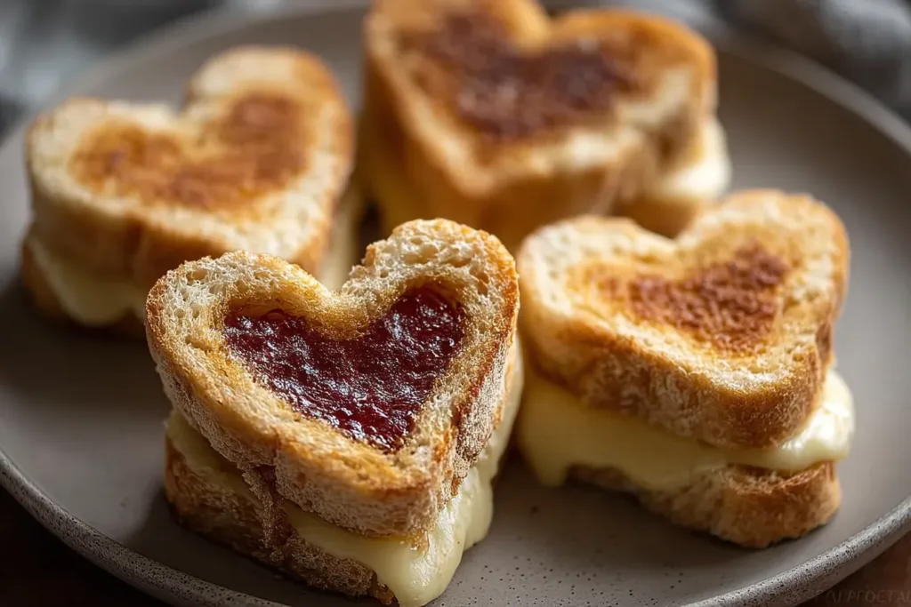 Mini Grilled Cheese Hearts - Perfectly Crispy and Cute!