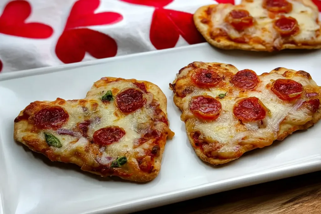 Mini Heart-Shaped Naan Pizzas Ready to Enjoy