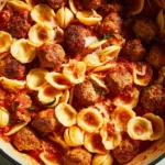 Perfectly Cooked Orecchiette with Mini Meatballs