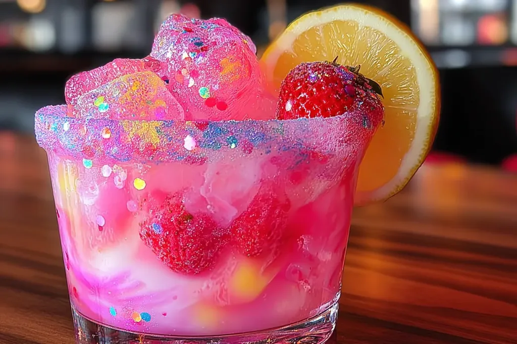 Pink Electric Candy in a Colorful Bowl