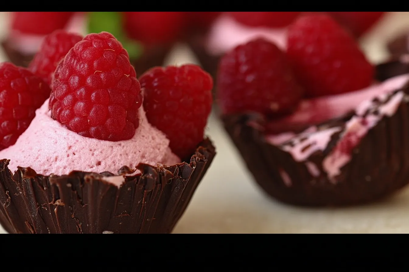 Raspberry Mousse Chocolate Cups: A Delight You Can't Resist 4 Raspberry Mousse Chocolate Cups