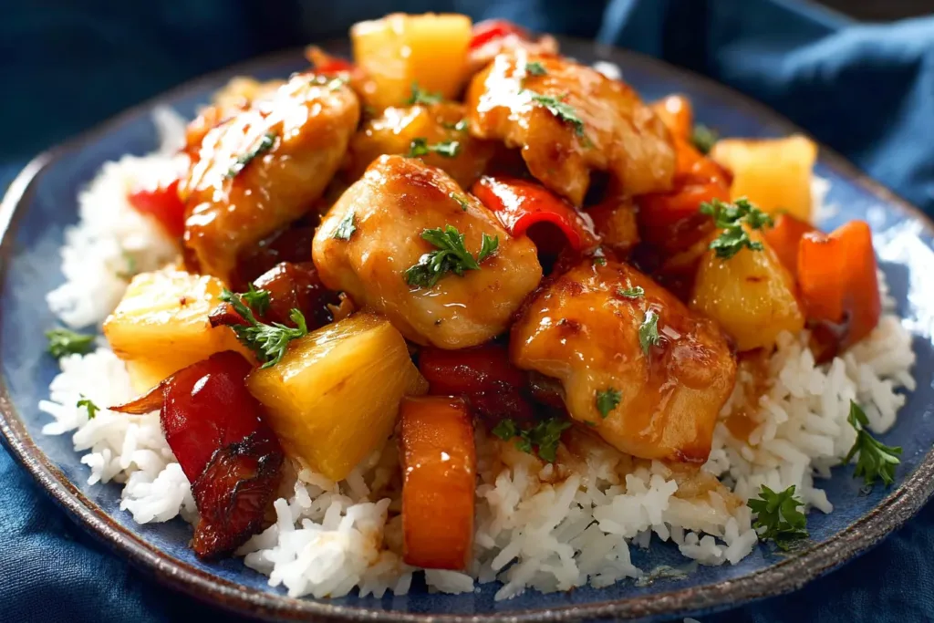 Delicious Sheet Pan Hawaiian Chicken Ready to Serve