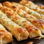 Delicious Sourdough Cheesy Breadsticks Freshly Baked
