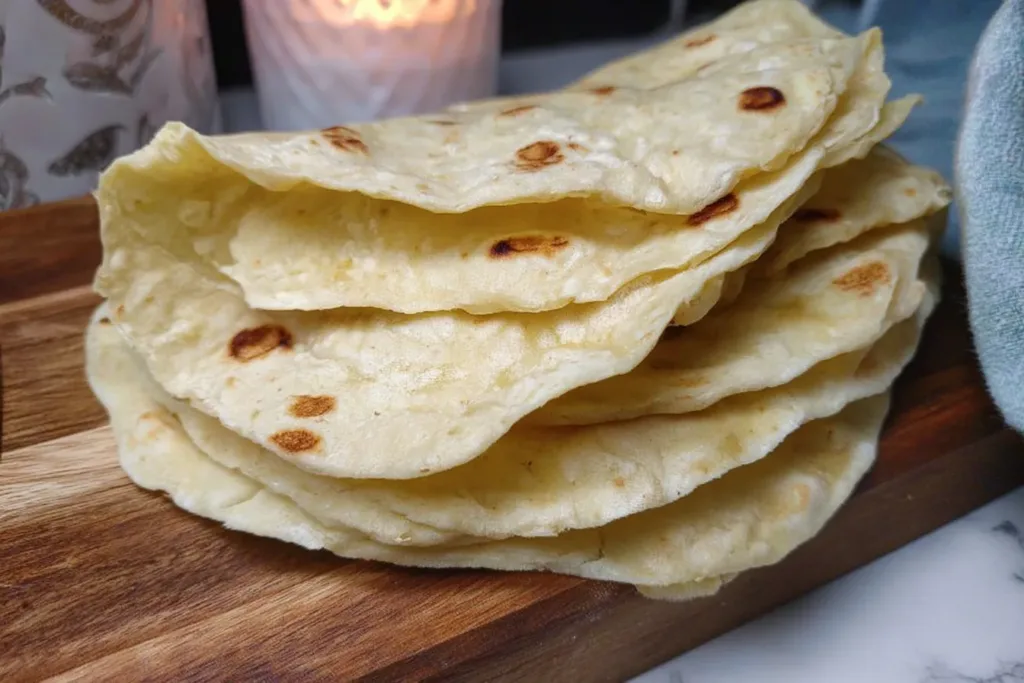 Sourdough Discard Tortillas on a Rustic Table