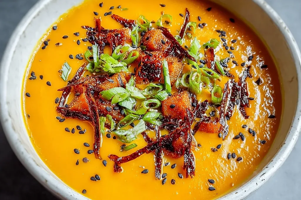 Spicy Miso Carrot Soup in a Cozy Bowl