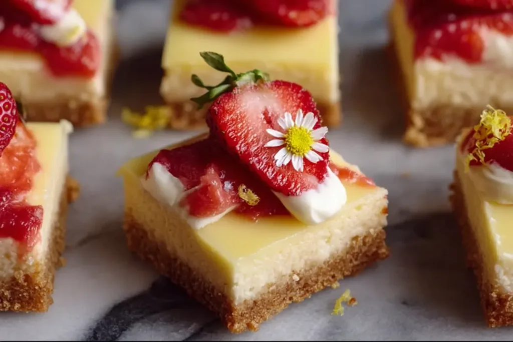 springtime strawberry lemon cheesecake bars 3 Springtime Strawberry Lemon Cheesecake Bars: A Sweet Delight