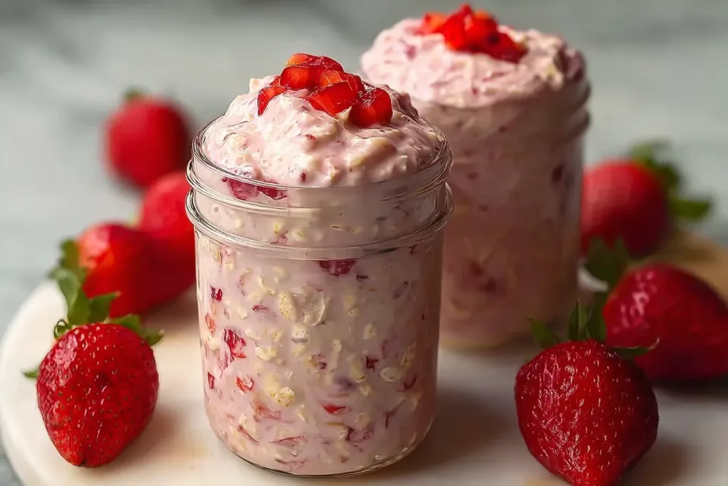Delicious Strawberries and Cream Overnight Oats