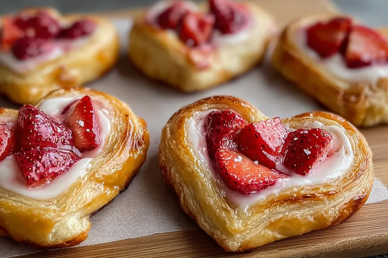 Strawberry Cream Cheese Heart Danishes