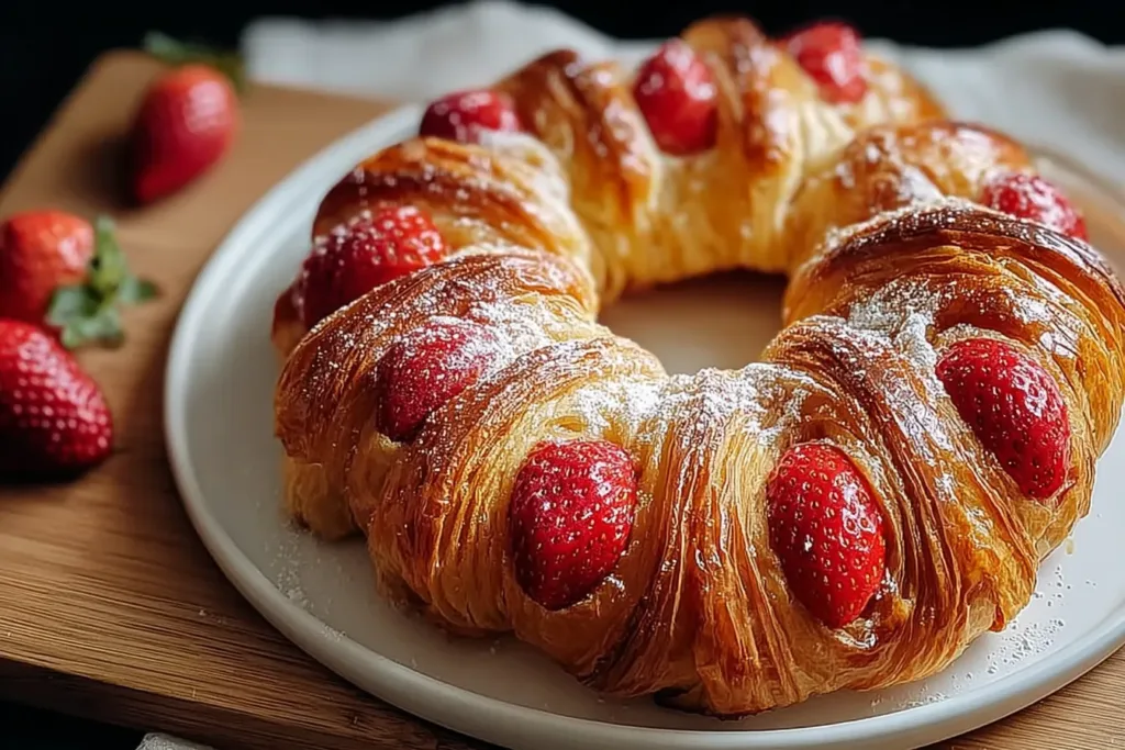 Beautiful Strawberry Croissant Freshly Baked
