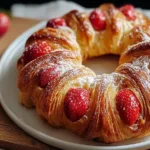 Beautiful Strawberry Croissant Freshly Baked