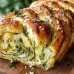 Delicious Swirled Garlic Herb and Cheese Bread Freshly Baked
