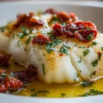 Tender Mediterranean Baked Halibut Fresh Out of the Oven