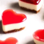 V-Day Mini Heart-Shaped Strawberry Cheesecakes on a Plate