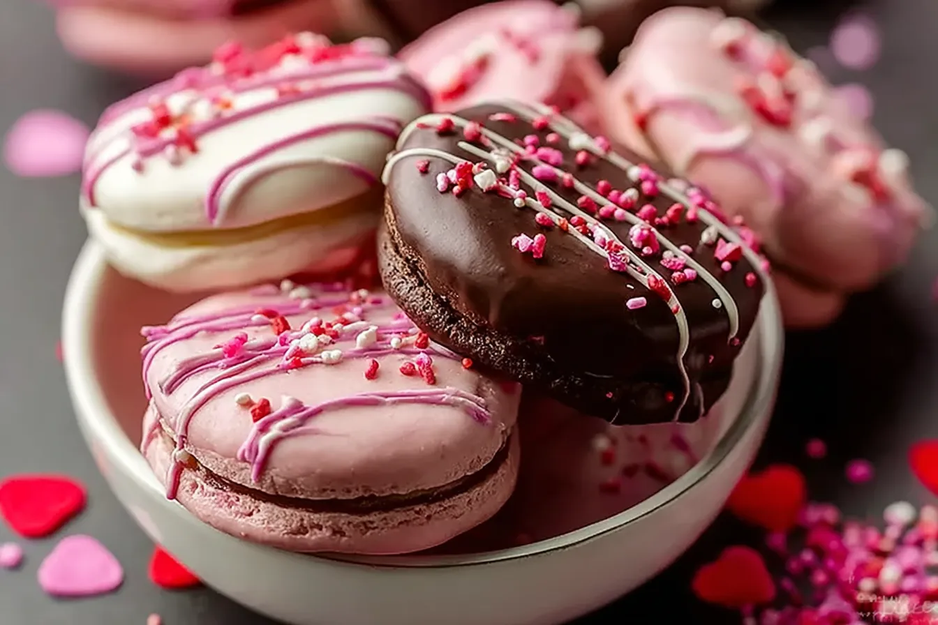Valentine’s Chocolate Dipped Oreos 