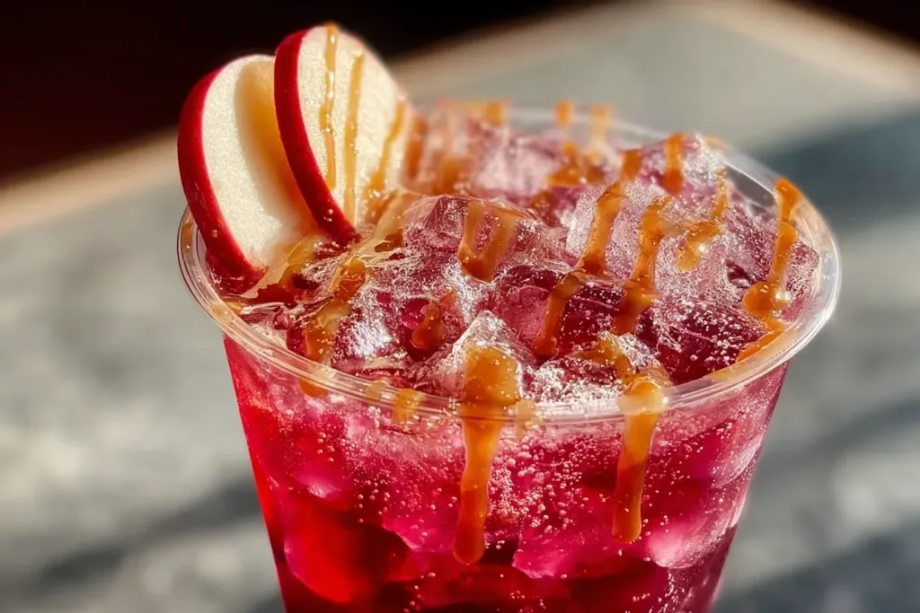 Viral Candy Apple Drink in a Festive Glass