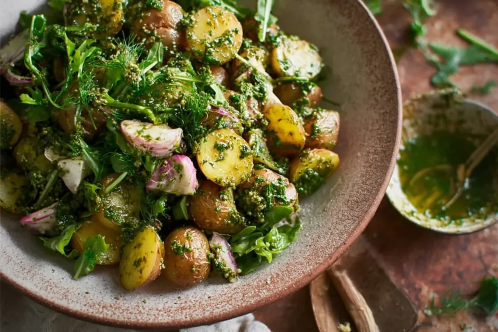 Vibrant Arugula Pesto Potato Salad