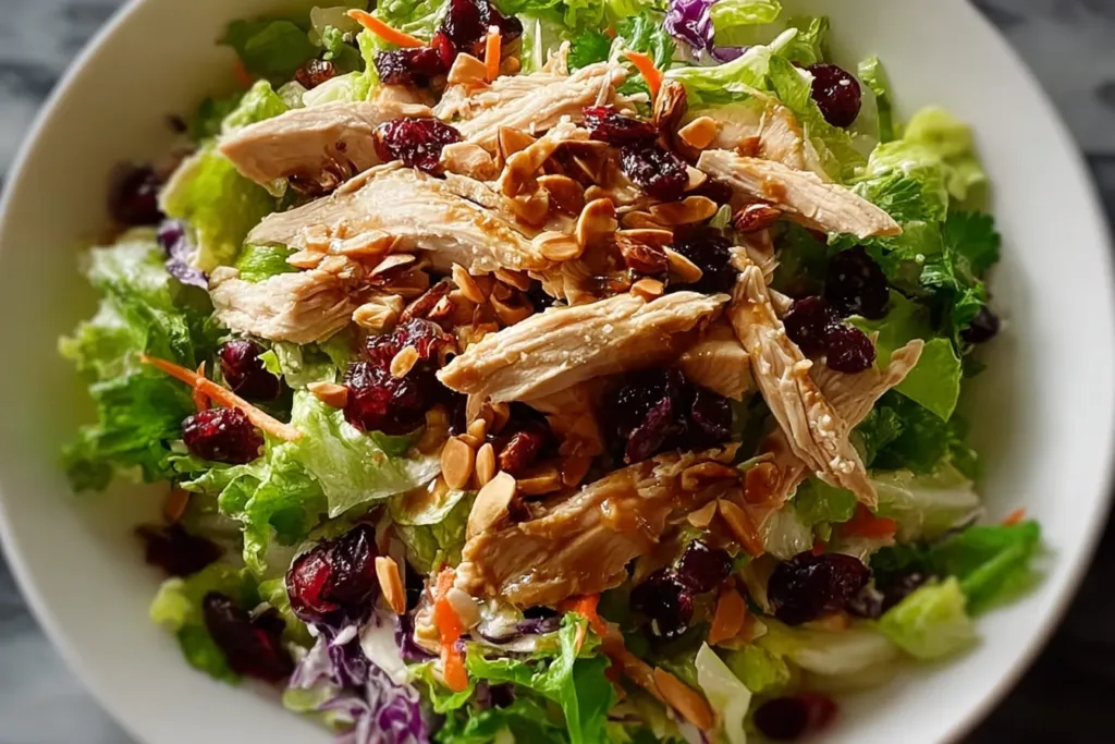 Asian Chicken Cranberry Salad in a Bowl