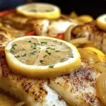 Baked Tilapia In Lemon Garlic Sauce Plated