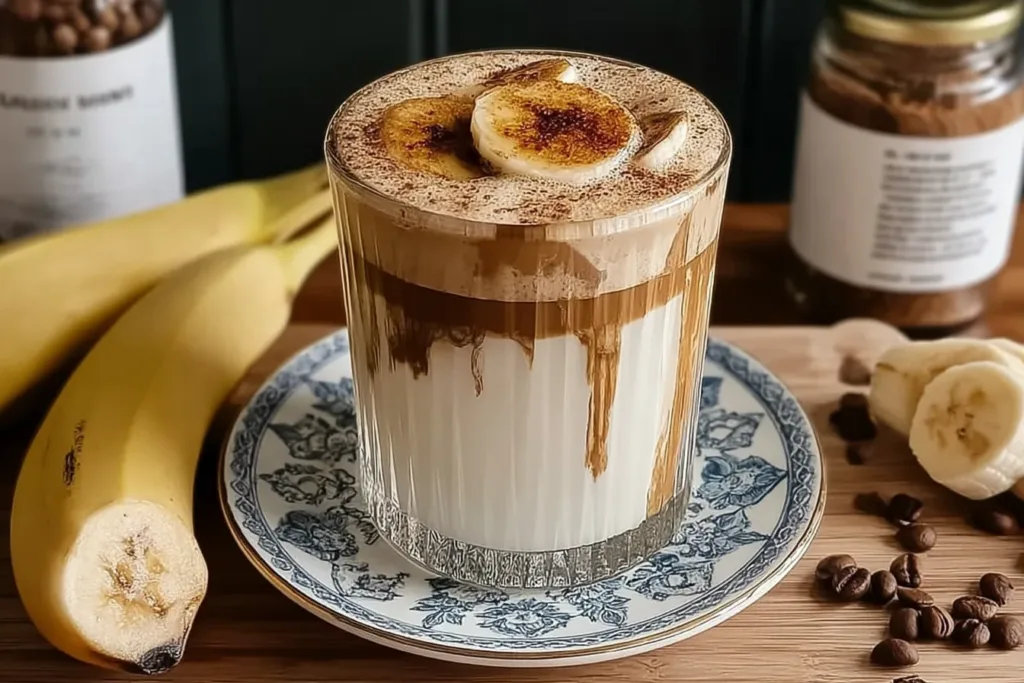 Banana Bread Latte in a Mug with Whipped Cream