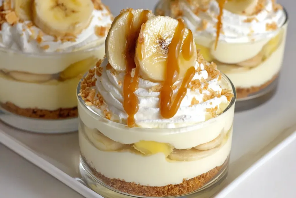 Decadent Banana Caramel Cream Dessert in a Bowl