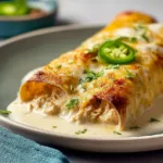 Delicious Best White Rotisserie Chicken Enchiladas on a Plate