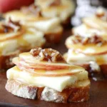 Brie, Apple, and Honey Crostini Plated Beautifully