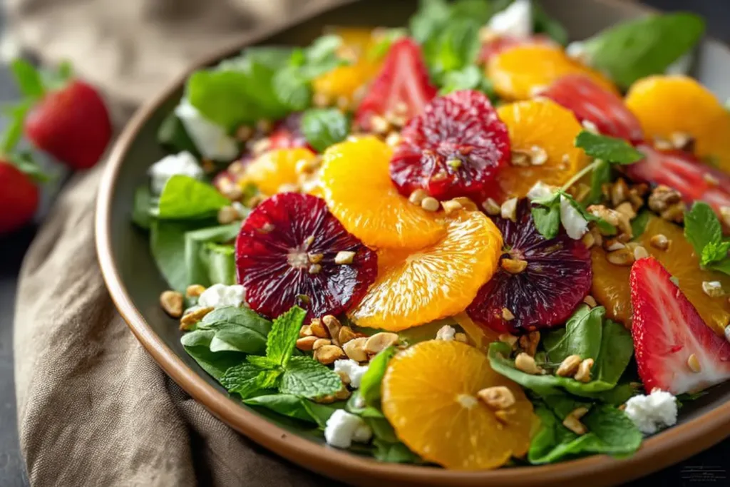 Bright Spring Salad with Citrus Vinaigrette in a Bowl