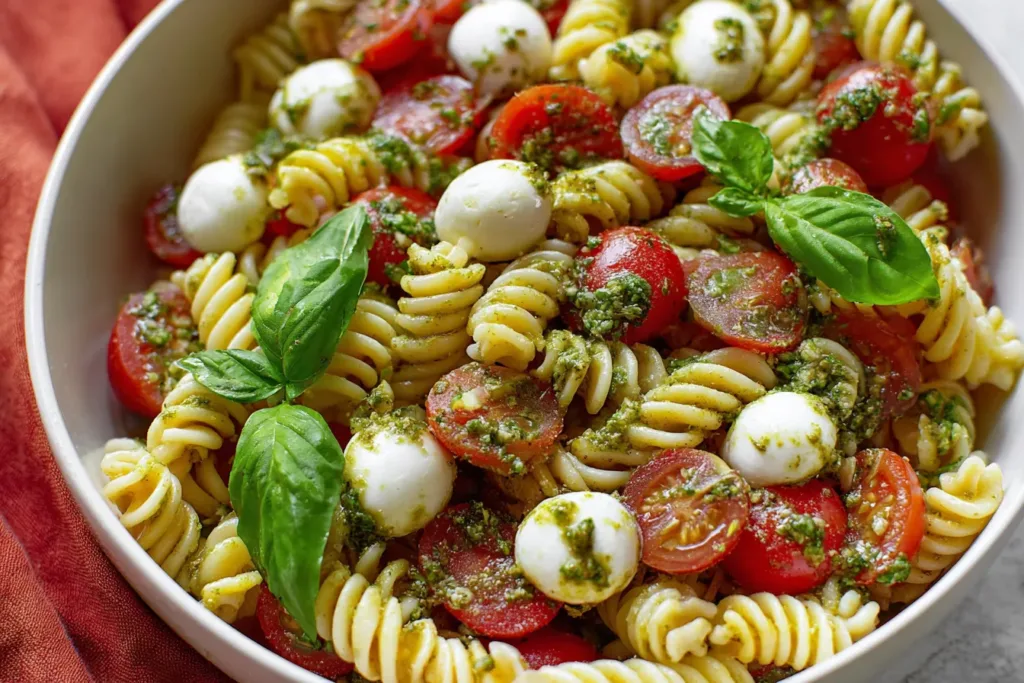 Vibrant Caprese Pasta Salad in a Bowl
