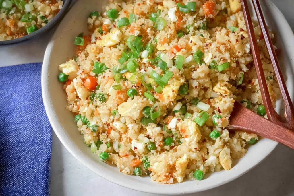 Cauliflower Fried Rice in a Bowl - Healthy and Delicious