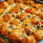 Cheesy Tater Tot Casserole Fresh Out of the Oven