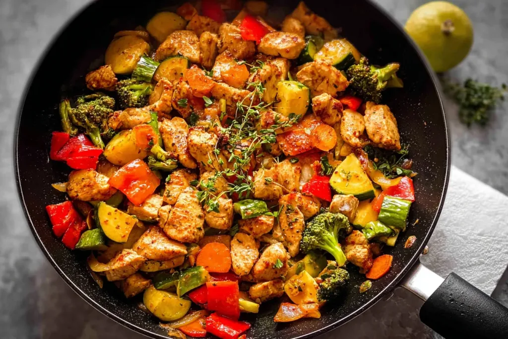 Chicken and Vegetables Skillet - Low Carb Delight