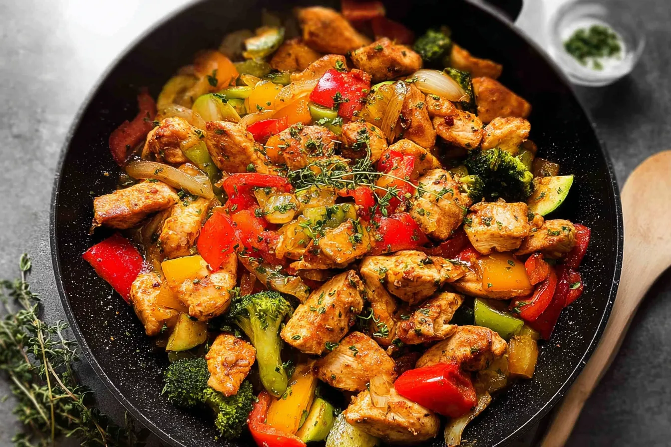 Chicken and Vegetables Skillet - Delicious Low Carb Dinner!