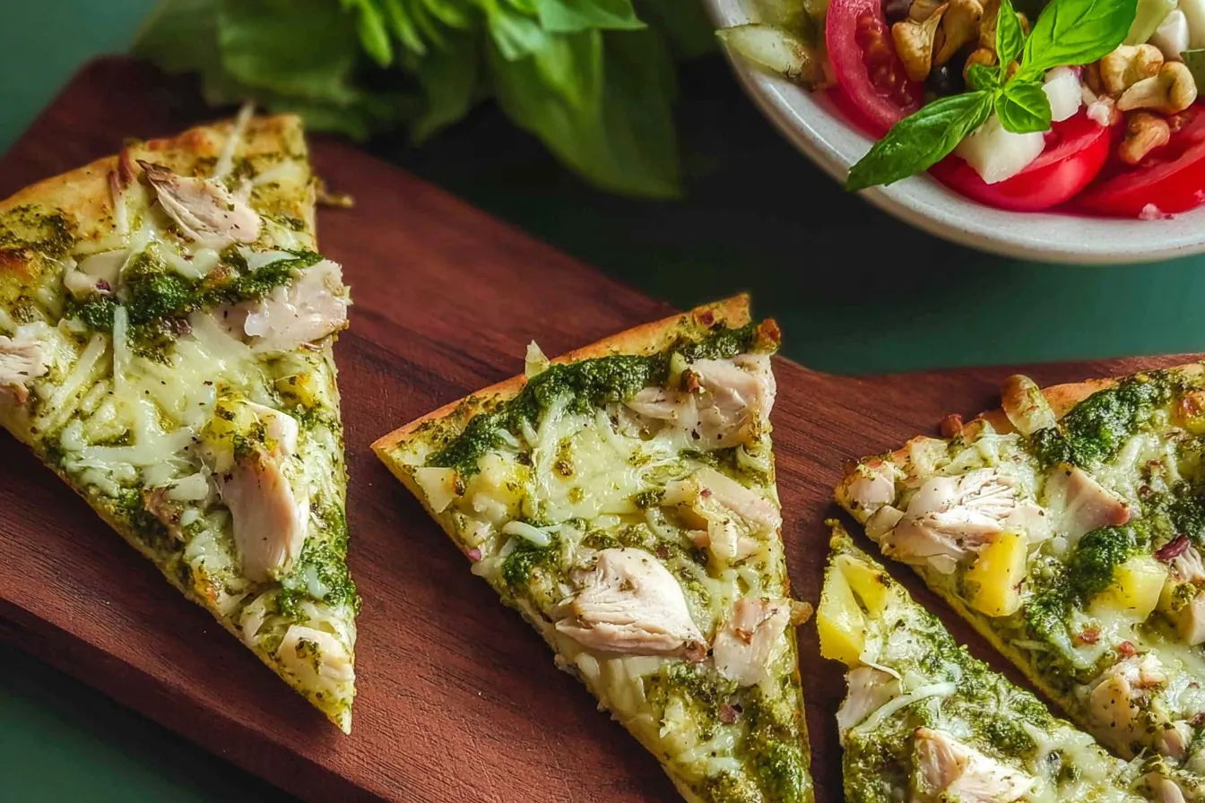 Chicken pesto Flatbread Pizza