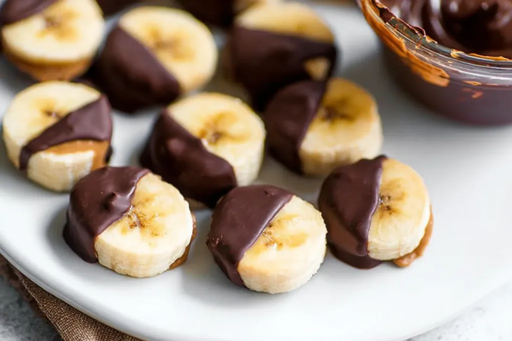 Chocolate Peanut Butter Banana Bites Ready to Enjoy