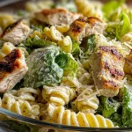Delicious Creamy Chicken Caesar Pasta Salad Ready to Serve