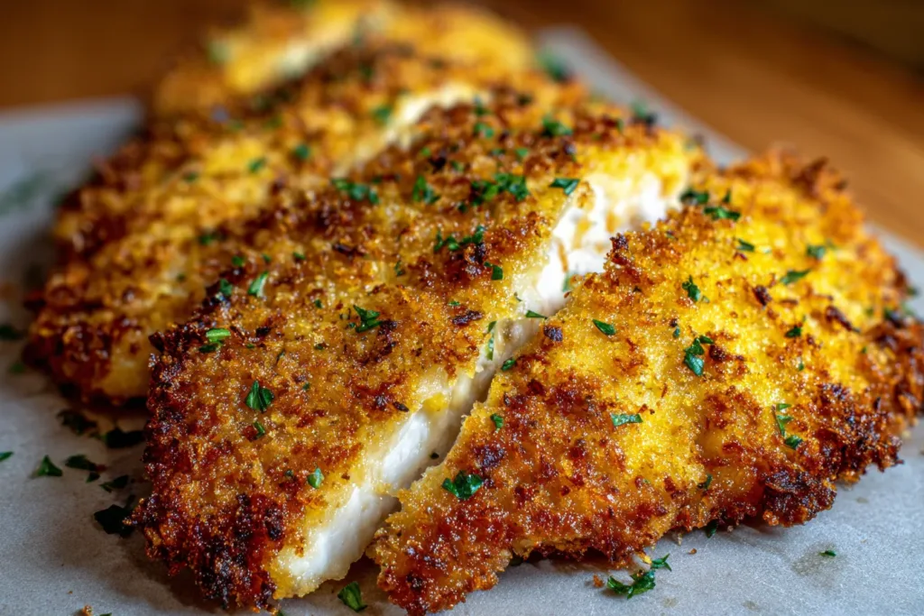 Crispy Parmesan Crusted Chicken Plated Delight