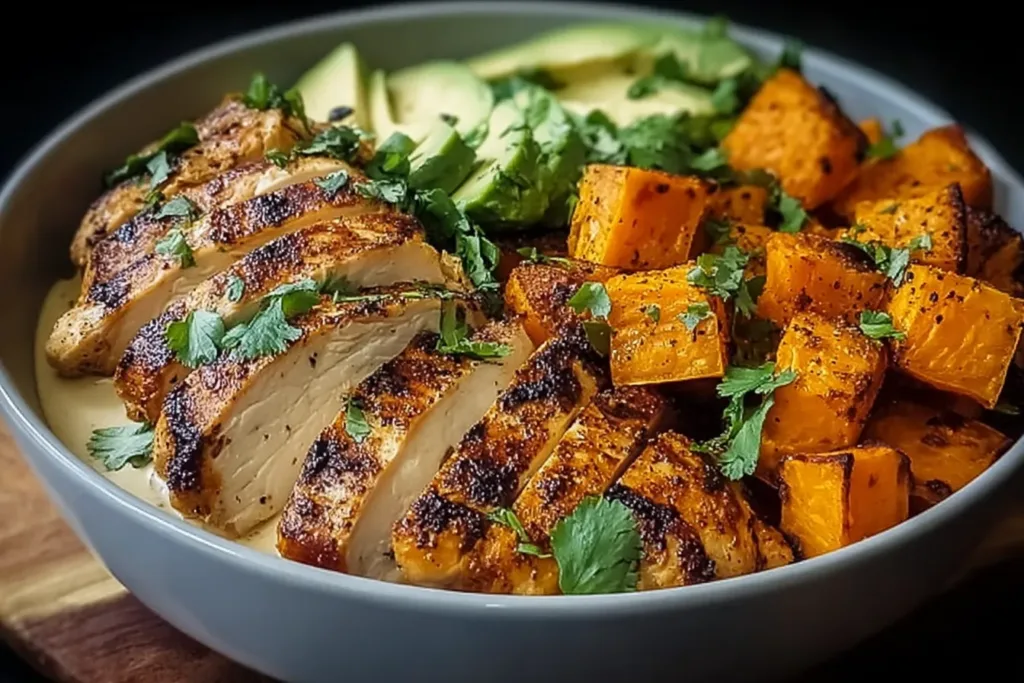 Delicious Grilled Chicken & Sweet Potato Bowl Ready to Enjoy