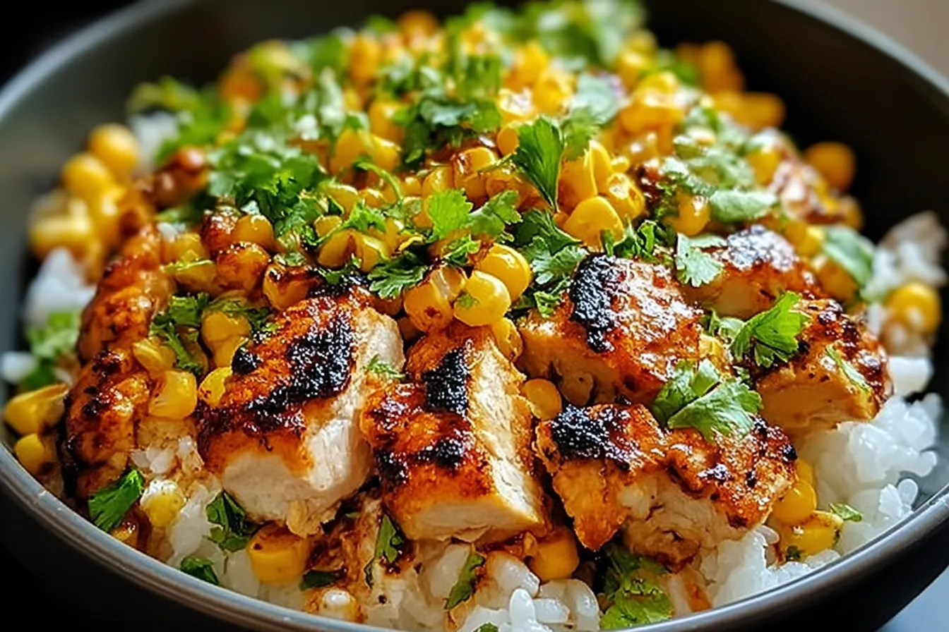 Delicious Street Corn Chicken Rice Bowl Recipe in 35 Minutes
